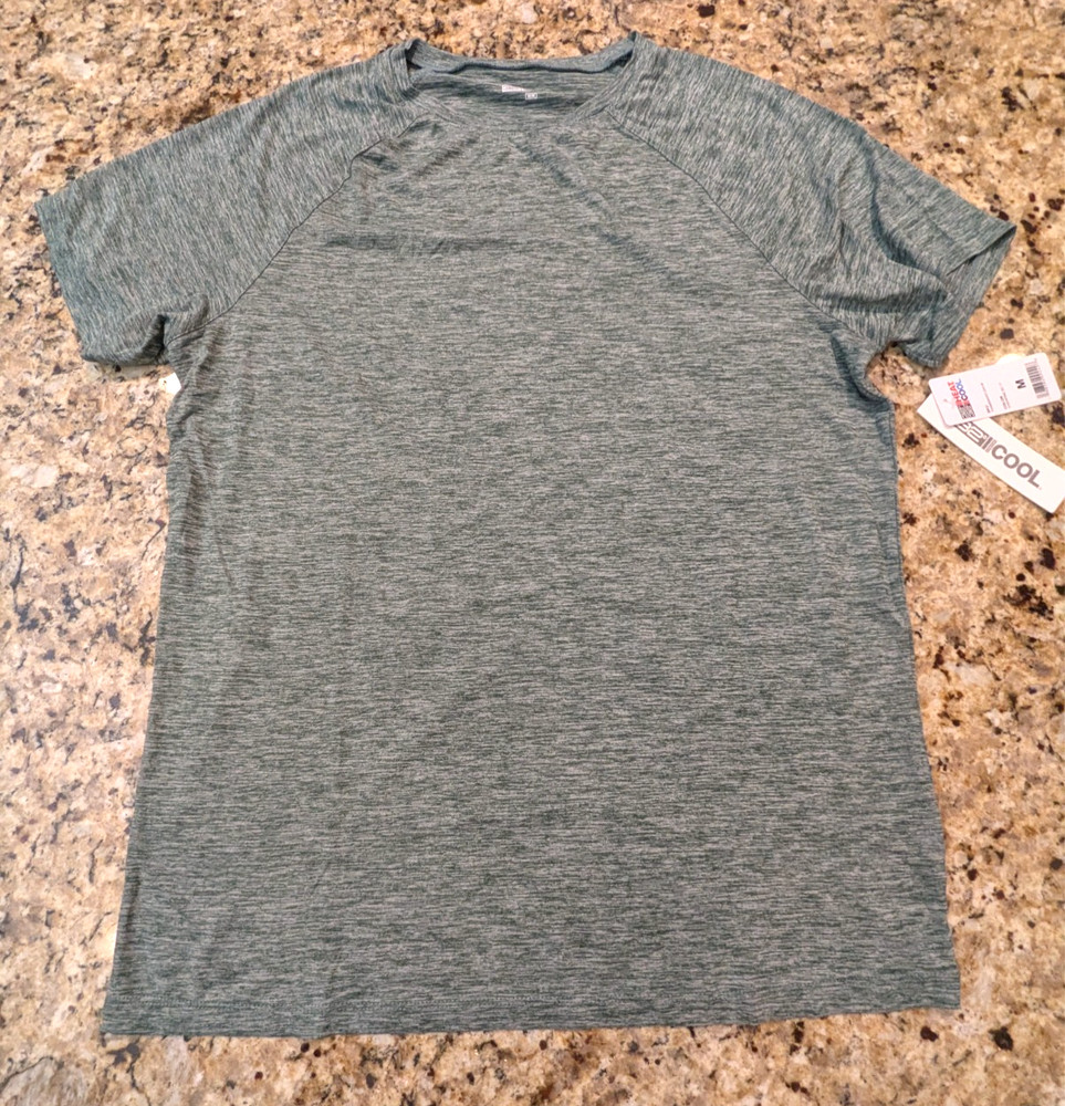 32 Degree Heat Cool Men’s Active Short Sleeve T-Shirt Everpine Green size M