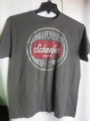 New Vintage Look Retro Schaefer Beer Gray Large T-shirt
