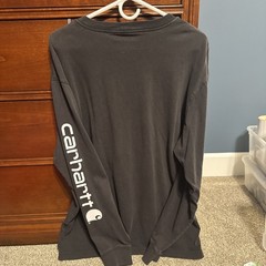 Carhartt Shirt Mens L Black Loose Fit Long Sleeve Logo Workwear