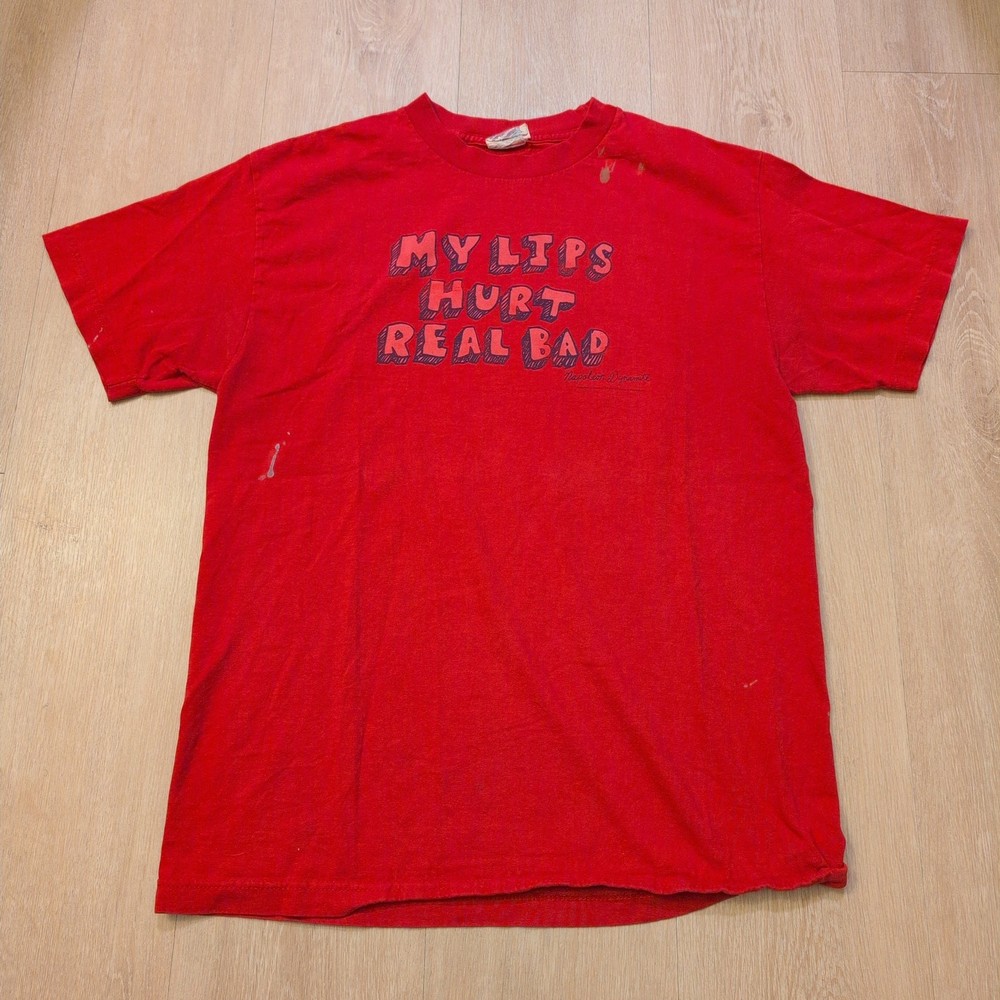 VTG Napoleon Dynamite Adult Medium Shirt My Lips Hurt Real Bad Promo Mighty Fine