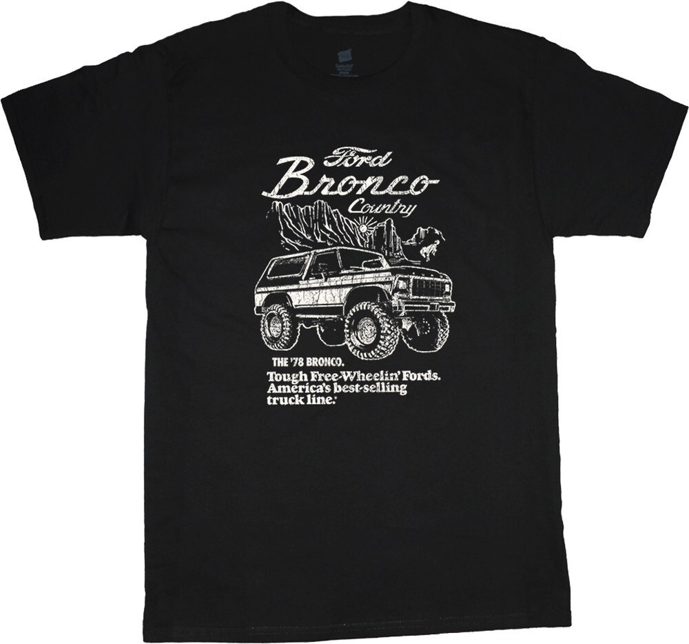 Ford Bronco T-shirt Mens Clothing Apparel Accessories Bronco Ford Black Tee