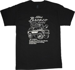 Ford Bronco T-shirt Mens Clothing Apparel Accessories Bronco Ford Black Tee