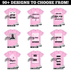 5 Medium Soft Pink White Black Foam Triple Sneaker T Shirt