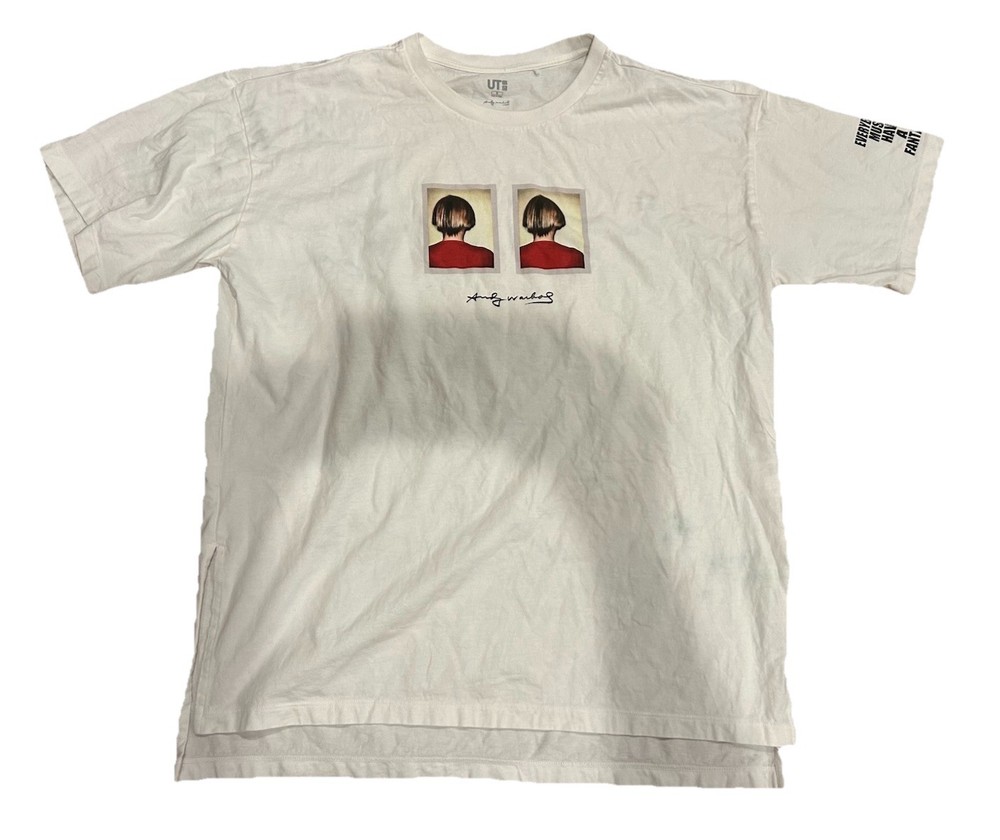 Mens Uniqlo UT Andy Warhol Everybody Must Have A Fantasy White T-Shirt Small
