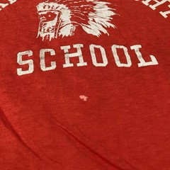 Vintage 50s 60s Double Face T Shirt Native American Cuyahoga High School Sz S