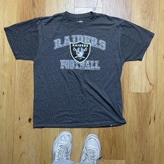 Nfl Team Apparel “Raiders Football” Men’s Gray Logo T-Shirt Size Xl Sportswear