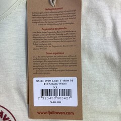 Fjallraven 1960 Logo T-shirt Mens Chalk White Organic Cotton Tee Size XL NWT