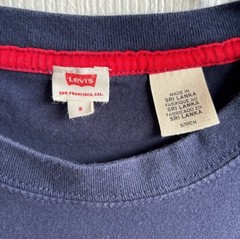 Levi’s Colorblock Logo Crew Neck Crop Top Girl’s Small Navy/White/Red
