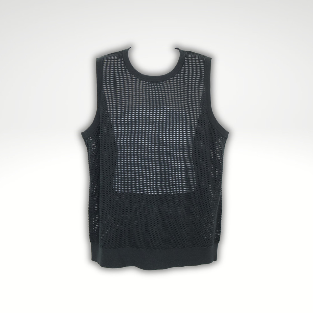 Murano Wanderin West Mesh Tank Top XXL Black Sleeveless Knit NWT