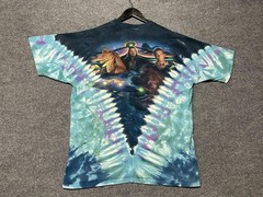 Vintage Star Wars Liquid Blue Shirt Mens XL Blue Tie Dye Jar Jar Graphic Tee