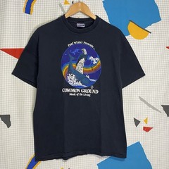 Vintage 80s Rainbow Whale Nature Tshirt Eagle XL Paul Winter Common Ground Retro