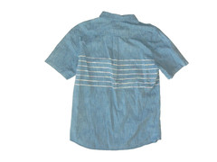 VANS Blue Jean Denim-Style Cotton BUTTON-UP T-SHIRT Summer Surf Skate Men’s L