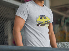 Classic car shirt yellow 70 Olds Cutlass Rallye 350 – Light shirt color version