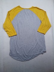 ON the Byas Longer Length 3/4 Sleeve Raglan Shirt Men’s Large Yellow