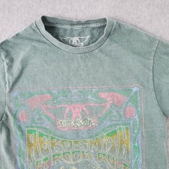 Aerosmith Shirt Mens XS Green Let Rock Rule Psychedelic Graphic Band Concert Tee