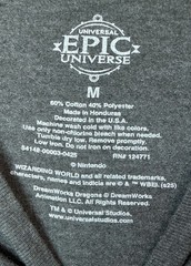 Universal Studios Epic Universe Opening Day T-Shirt Adult Size Medium Gray NEW