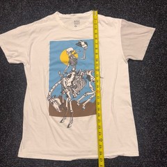Artist Union Skeleton Cowboy Horse Graphic T-Shirt White Mens Medium