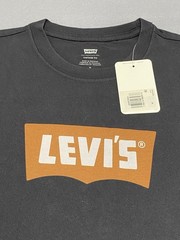 Levis Men’s Vintage Black Graphic Batwing Logo in Pecan Brown Medium T-Shirt NWT