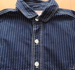 The Real McCoy’s Double Diamond Indigo Star Wabash Work Shirt S Indigo Men’s