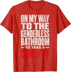 On My Way to The Genderless Bathroom Funny Vintage Grunge T-Shirt