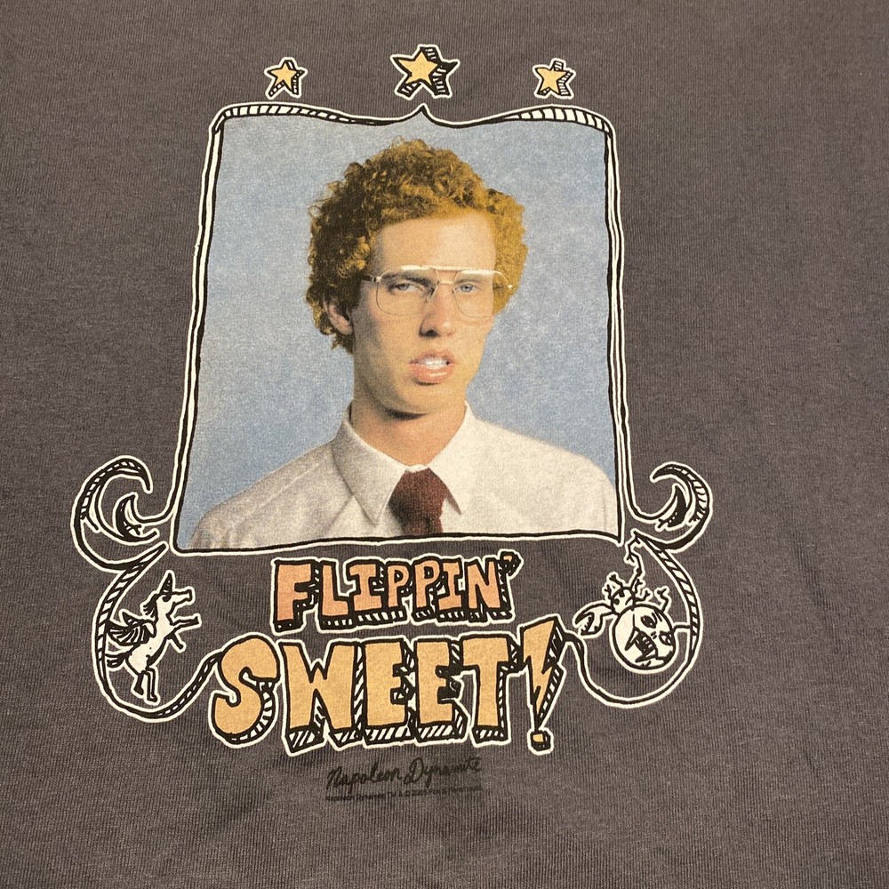 Vintage Napoleon Dynamite Shirt Flippin Sweet MTV Movie Tee Promo Size XL NWOT