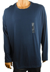 Alfani Mens T-Shirt New 3XL Navy Blue Crew Neck Long Sleeve Stretch Basic Knit