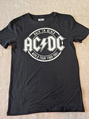 AC/DC Shirt Mens Small Black Back In Black World Tour 1980-1981 Graphic Tee NWOT