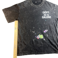 Gallery Dept Men’s M Black Paint-Splattered Shirt “Dépt De La Galerie” French
