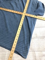 Goodthreads Shirt Mens XL Blue Stripe V-Neck Pocket Tee Jersey Cotton Casual