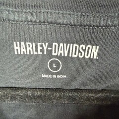 Harley-Davidson Long Sleeve Henley Shirt Black Gray Raglan Graphic Women’s Sz L
