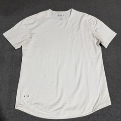 BYLT Basics Drop Cut Lux T-Shirt Mens XL White Short Sleeve Curved Hem Crew Neck