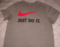 NIKE: Men’s Gray Short Sleeve Tee Shirt Large “Just Do It” Logo
