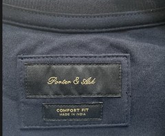 NEW Porter & Ash Men’s Large Dark Navy Blue Crew Neck T-Shirt Comfort Fit NWT