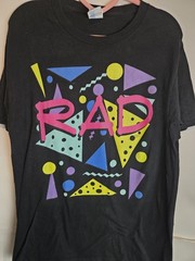 Vintage Y2k 90s Themed Colorblock Rad Shirt Saved By The Bell Neon Icon Sz Md