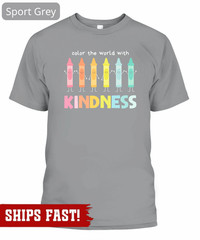 Color The World With Kindness Shirt, Crayon Teacher Shirt, Back To School Gift,