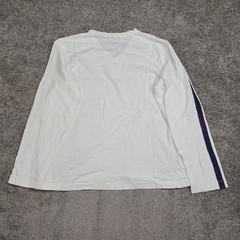 Tommy Hilfiger Mens White Graphic V-Neck Long Sleeve Trim Fit Tee Shirt Large