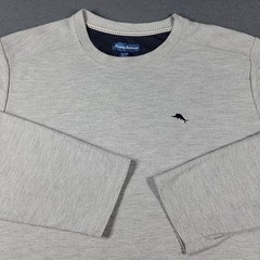 Tommy Bahama Mens Gray Long Sleeve Waffle Knit Crew Neck Shirt ZTB97769 Size XL