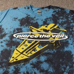 Pierce the Veil Blue Tie Dye Shirt Mens 2XL Punk Rock Post Hardcore Submarine