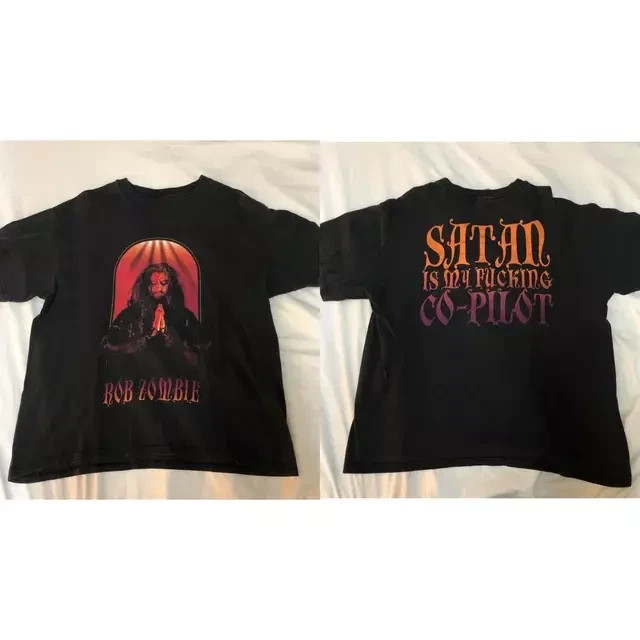 2 SIDES 1998 Rob Zombie Satan Is My F Co-Pilot Shirt Black Unisex S-5XL