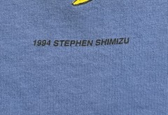 VTG 1994 Stephen Shimizu Koi Fish Fishing Nature Blue T-Shirt ADULT LARGE L READ