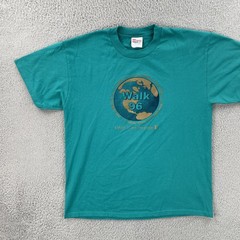 Vintage Hanes Heavyweight 50/50 Men’s L Green T Shirt 1996 Walk In Any Language