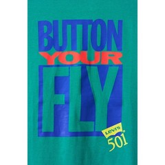 Levis 501 Button Your Fly Graphic T-Shirt Shirt Vintage 90s Men’s Size Medium