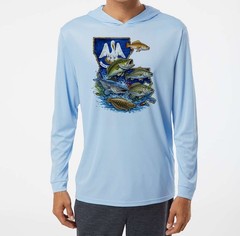 Louisiana Fishing Sun Summer Boat T-Shirt UV Protected UPF 50 Long Sleeve Hood