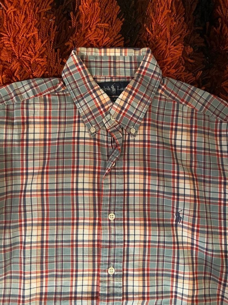 Ralph Lauren BLAKE Cotton Check Long Sleeve Shirt M For 14Y+ Japan