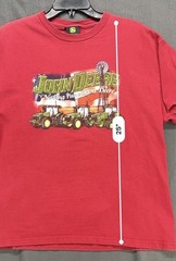John Deere Men’s Short Sleeve Graphic T-Shirt Size Large Red 3 Tractors