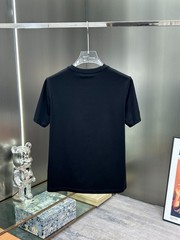 Prada Milano Logo Cotton T-Shirt, Crew Neck, Black/White, Size XL