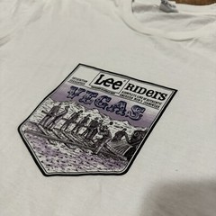 Vintage Lee Riders Shirt Jeans Classic Logo Vegas Single Stitch 80s White 70s 80
