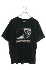 Vintage Linkin Park 20s Print T-Shirt Black M with Wear and Hole