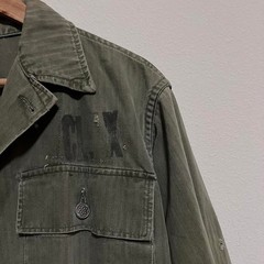 Vintage P44 HBT WW2 Field Jacket Herringbone Korean War 13 Star Button Gas Mask