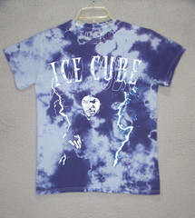 Ice Cube Shirt Adult Small Blue Graphic Tie Died Hip Hop Music Rock Band Mens